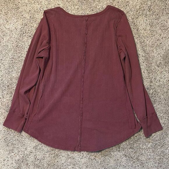 Torrid Pink Pointelle V-Neck Henley Long Sleeve Top 2X - Picture 5 of 7